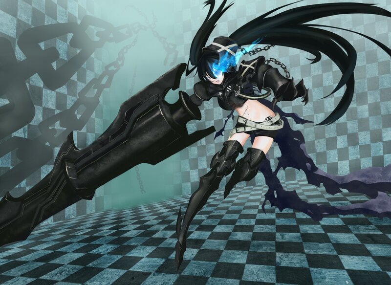 Anime Girl with Large Weapon — Black