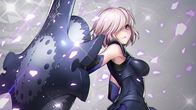Anime Girl with Large Weapon — Purple, Dramatic
