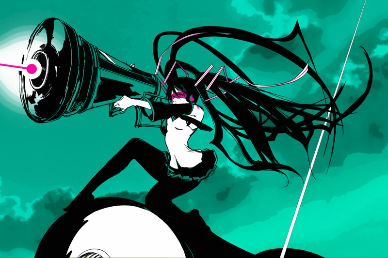 Anime girl with laser cannon