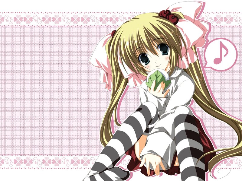 anime girl with leaf