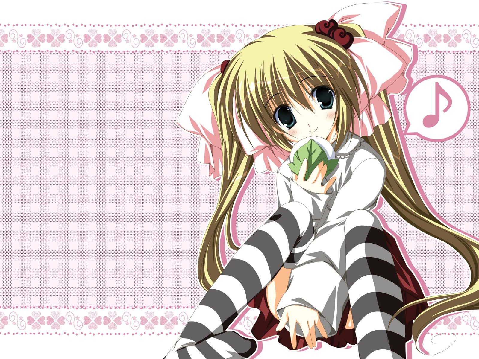 anime girl with leaf
