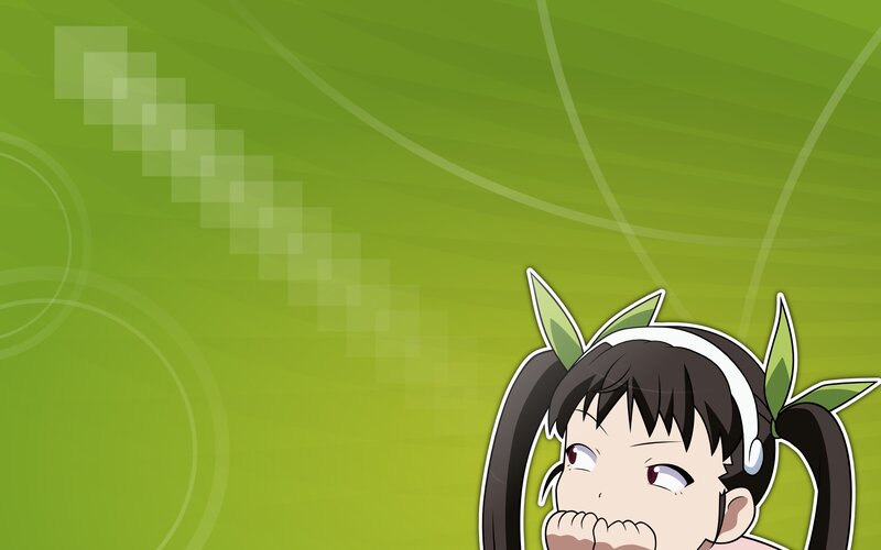 Anime Girl with Leaf Ears — Green
