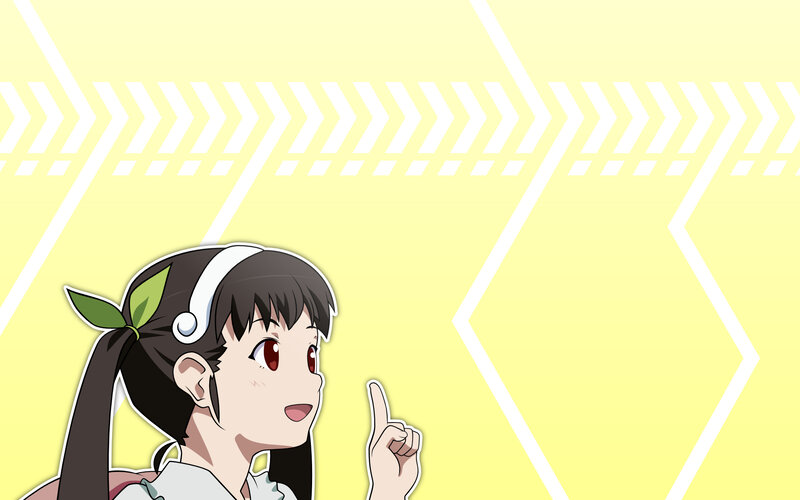 anime girl with leaf hair accessory
