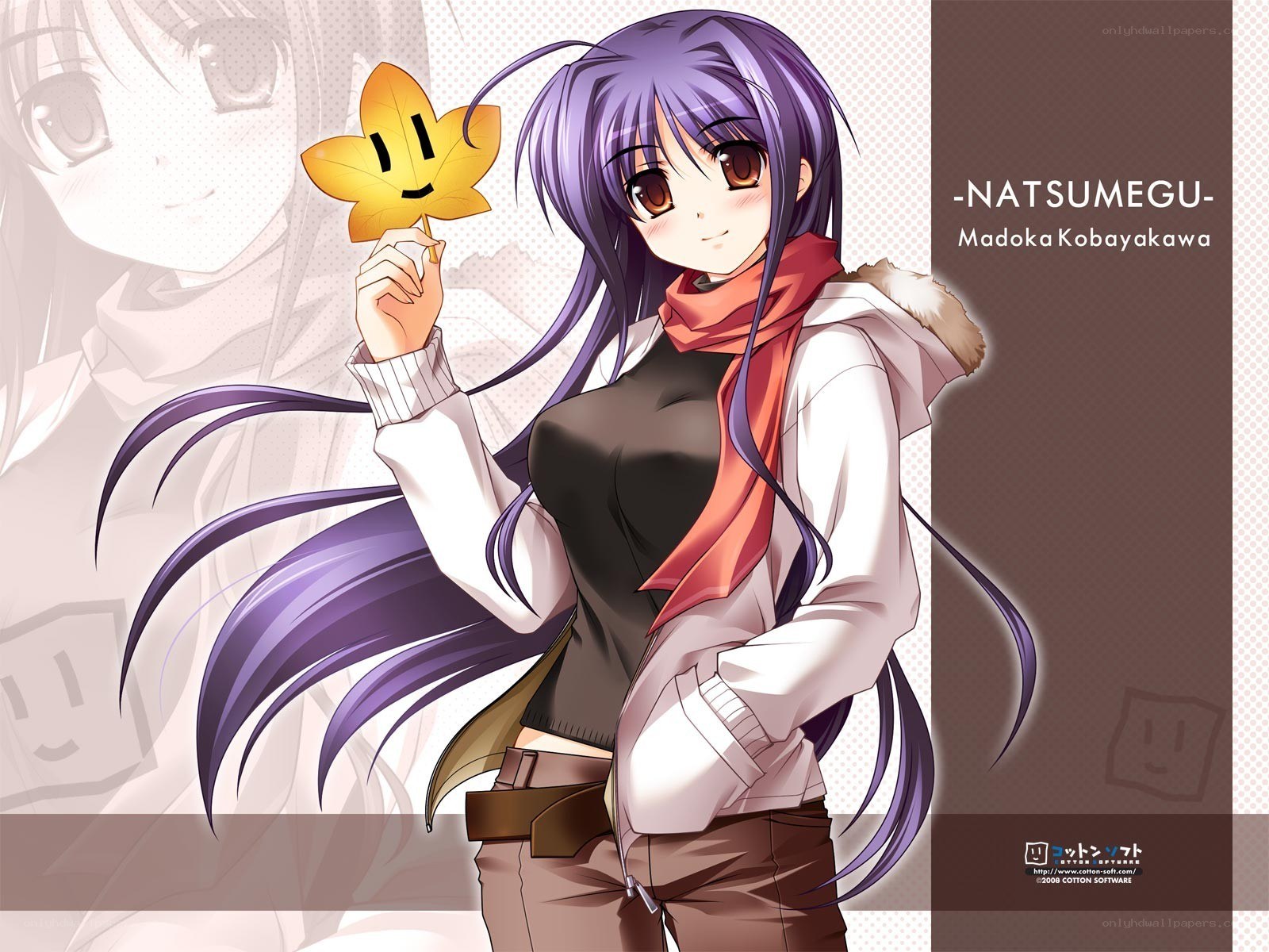 Anime girl with leaf mask
