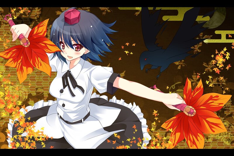 Anime Girl with Leaf Weapons