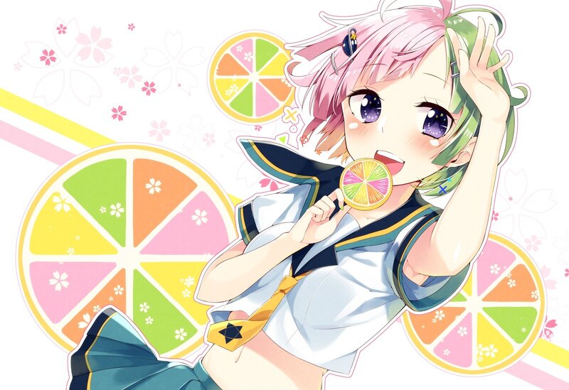 Anime Girl with Lemon — Pink