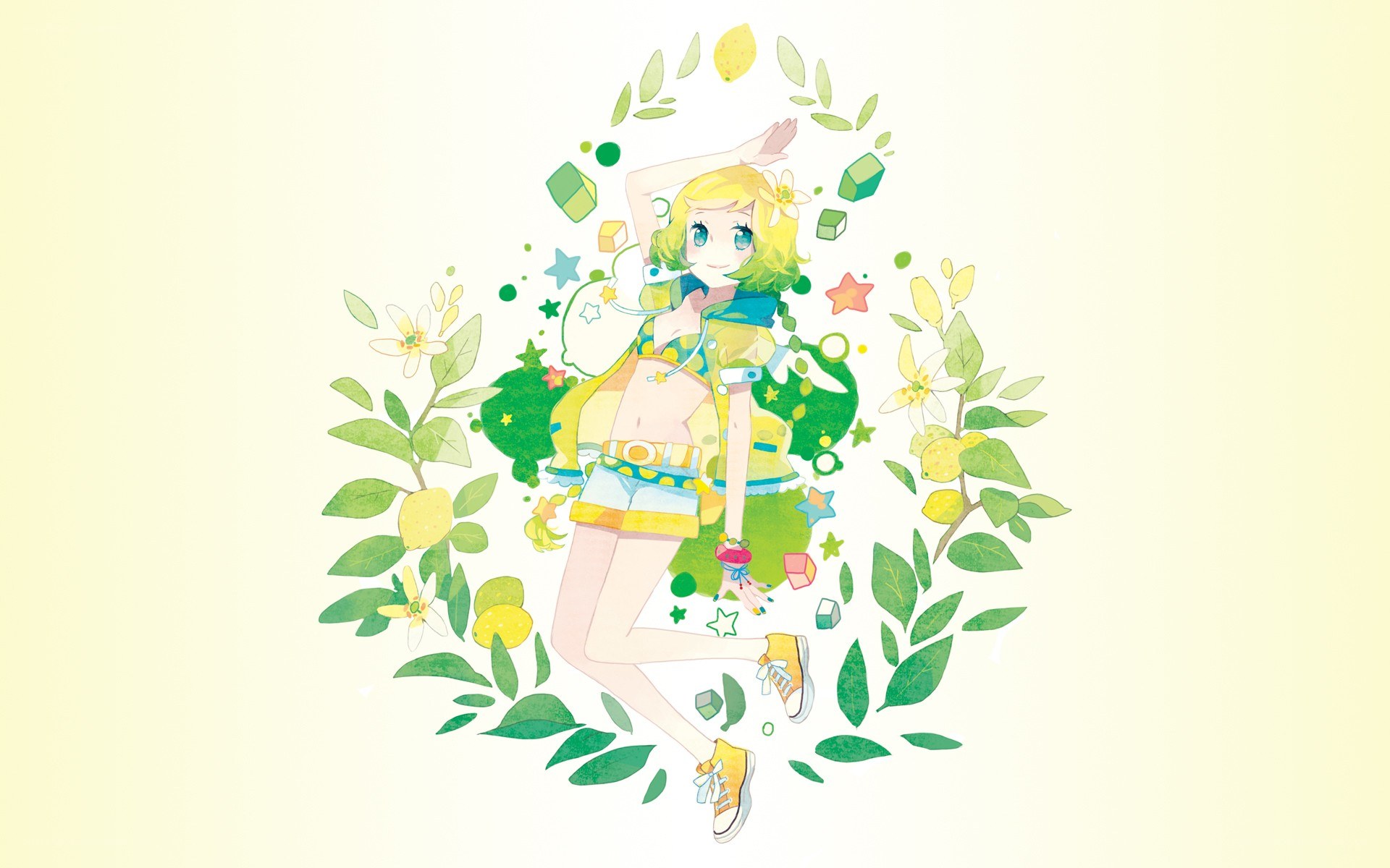 anime girl with lemon theme