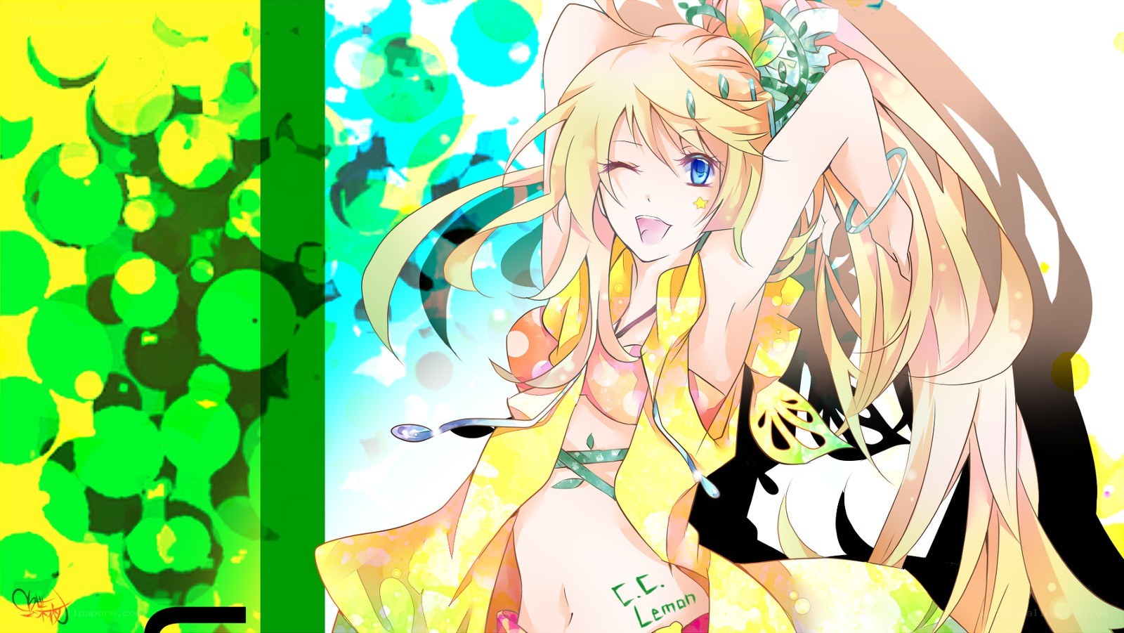 anime girl with lemon theme