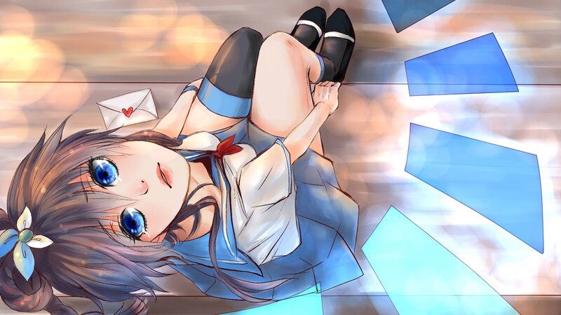 Anime girl with letter