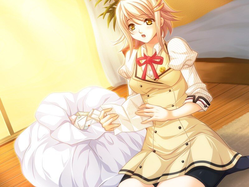 anime girl with letter
