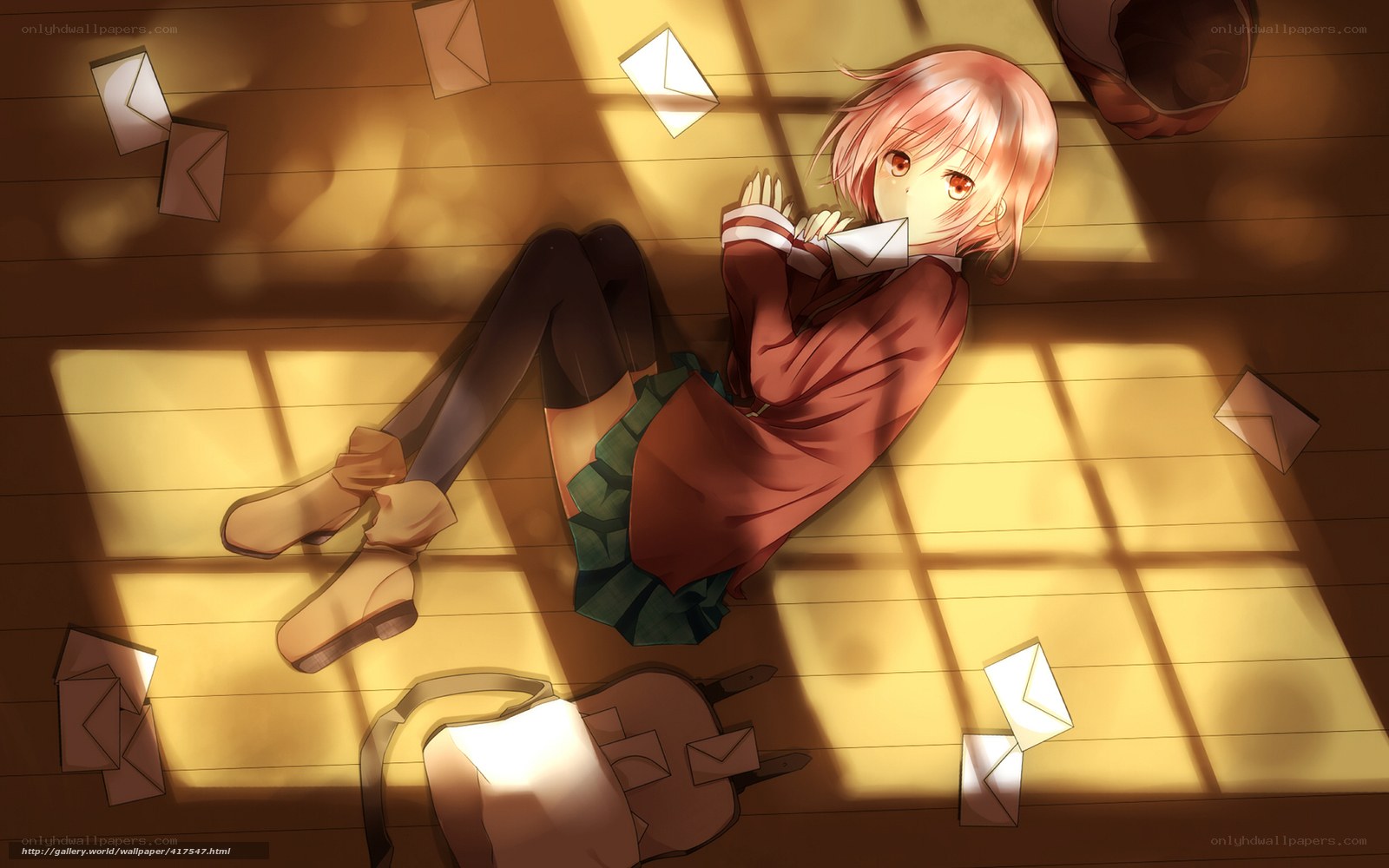 Anime girl with letters
