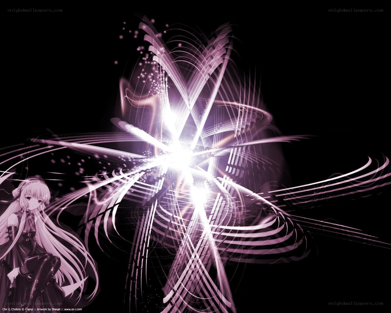 anime girl with light effects