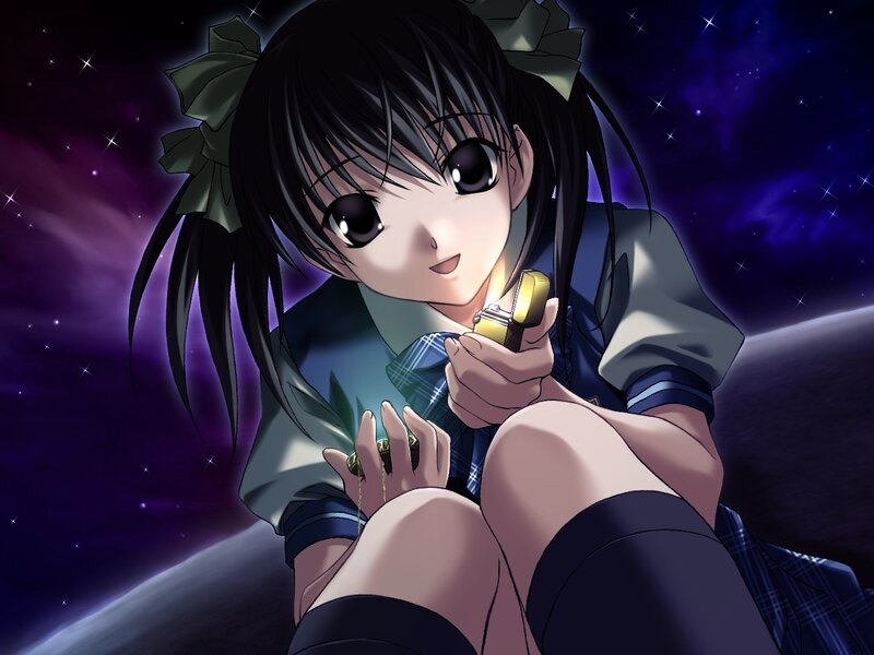 Anime Girl with Lighter