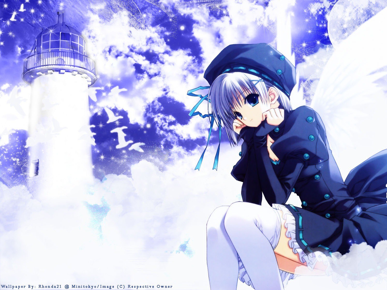 Anime girl with lighthouse