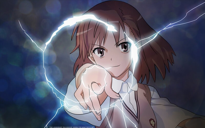 anime girl with lightning