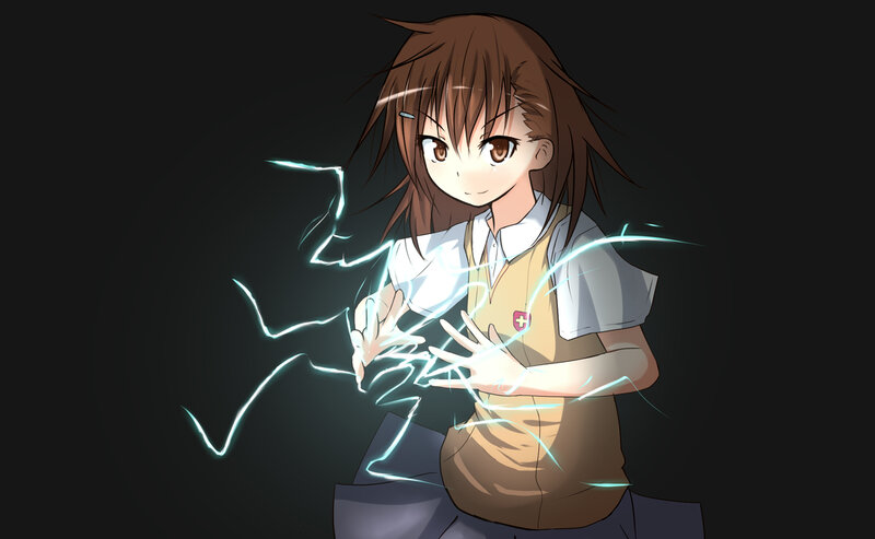 anime girl with lightning