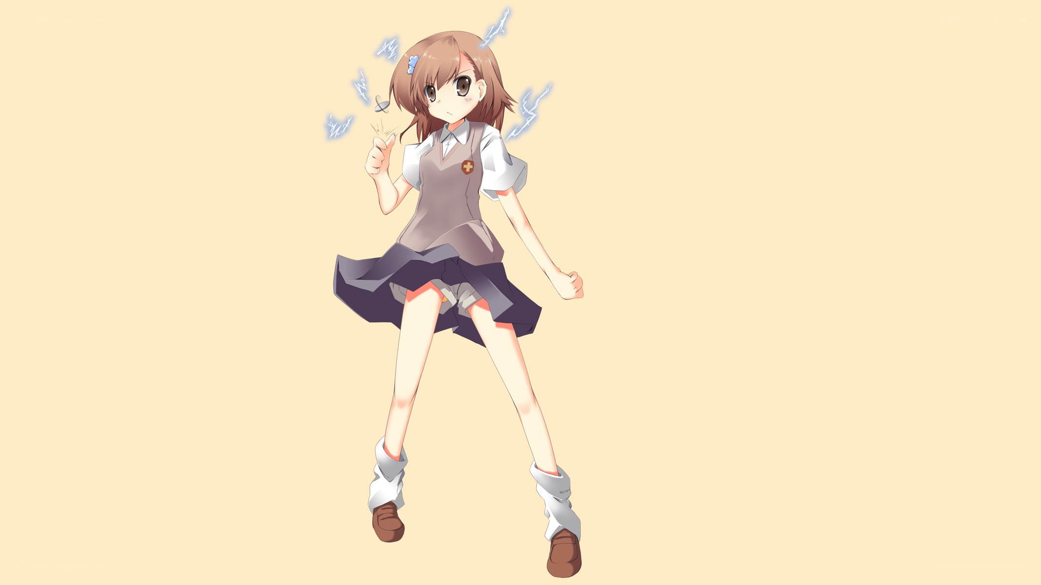 anime girl with lightning