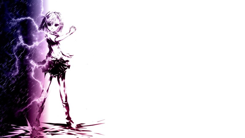 anime girl with lightning