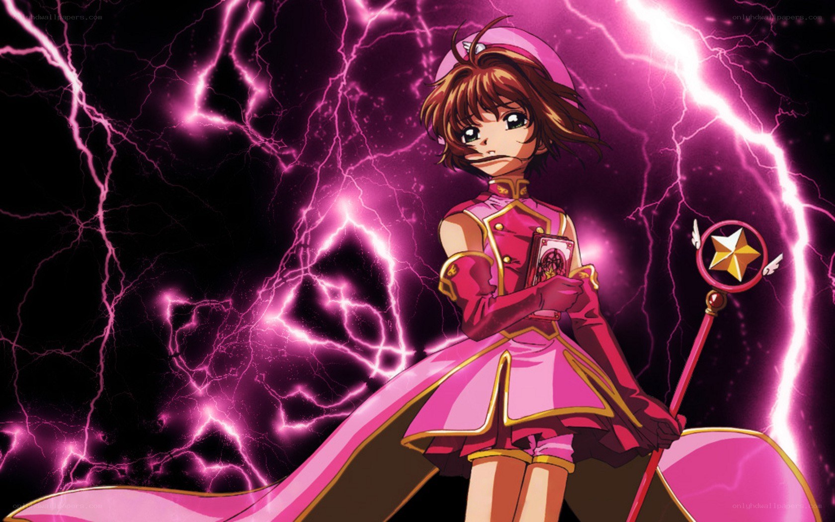 anime girl with lightning
