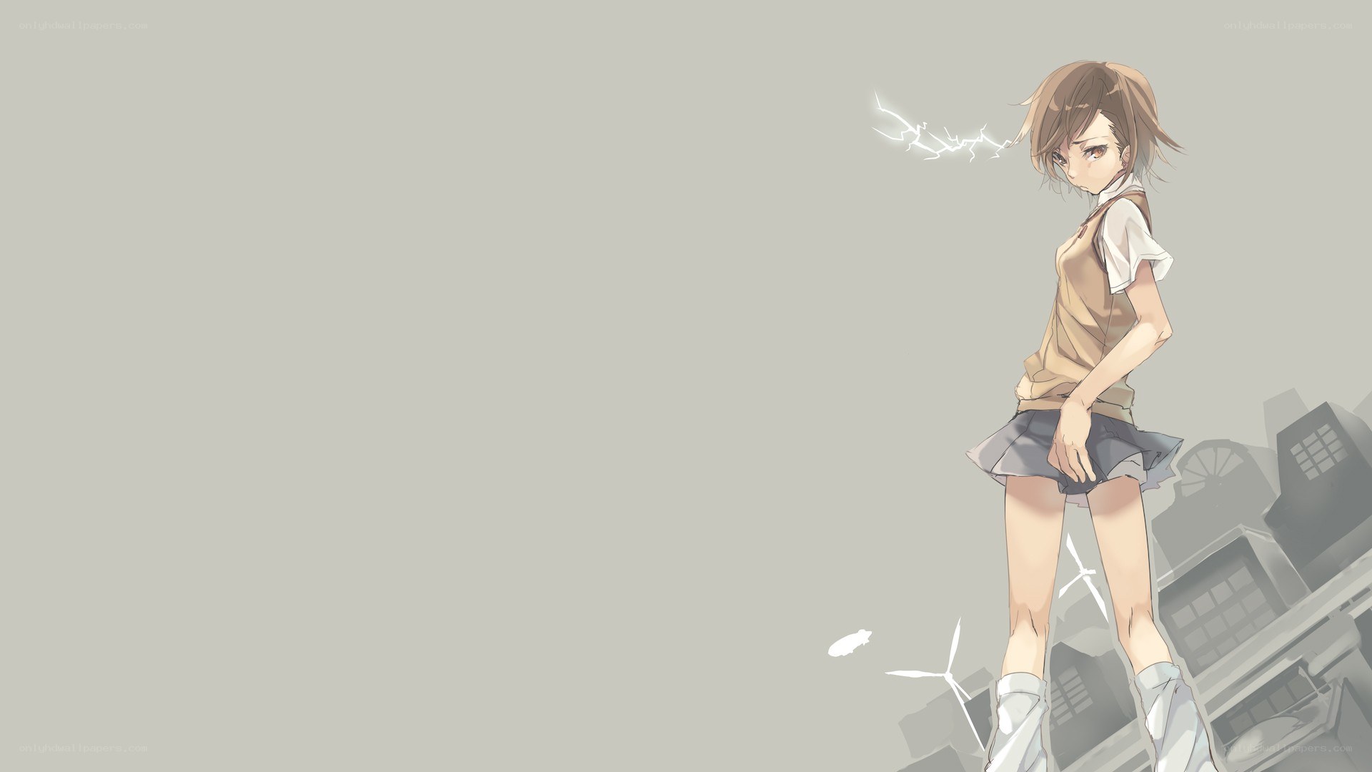 anime girl with lightning