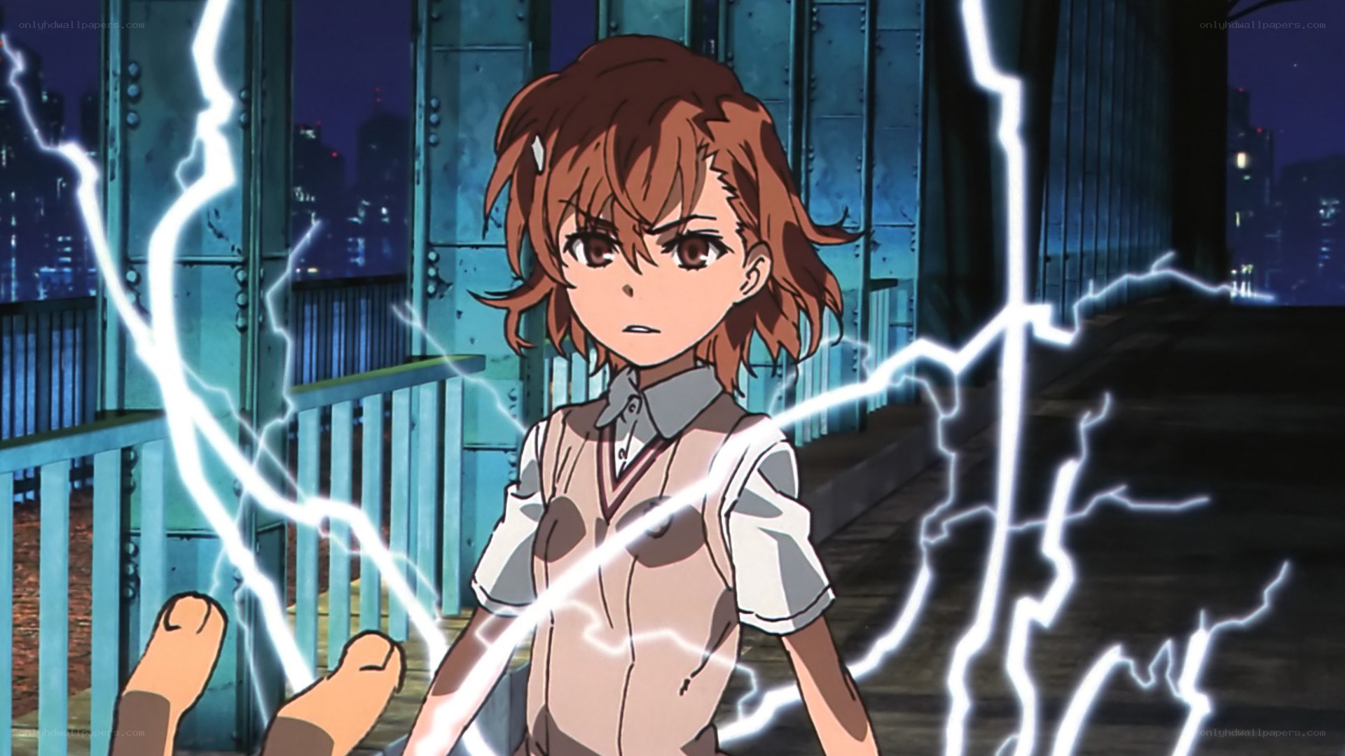 anime girl with lightning