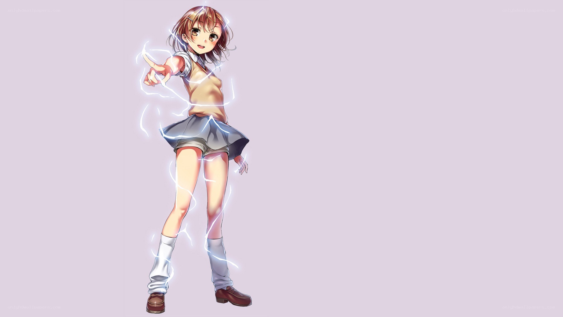 anime girl with lightning