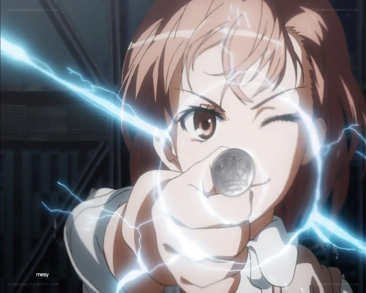 anime girl with lightning