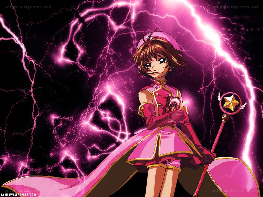 anime girl with lightning background