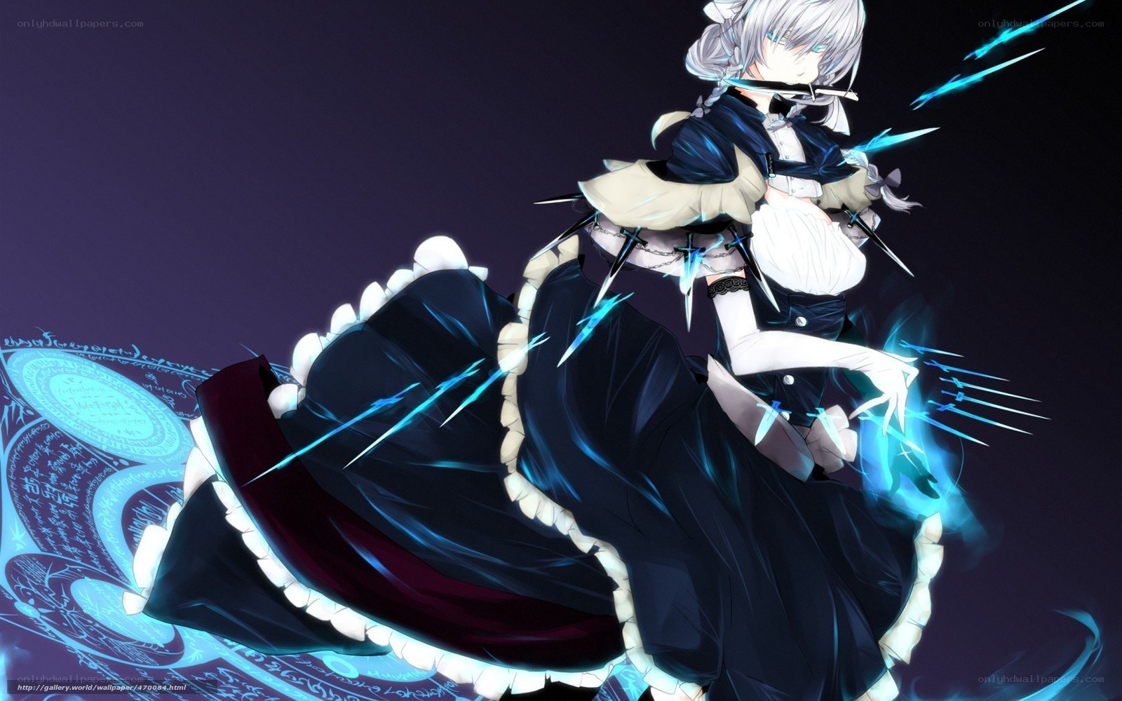 anime girl with lightning blades