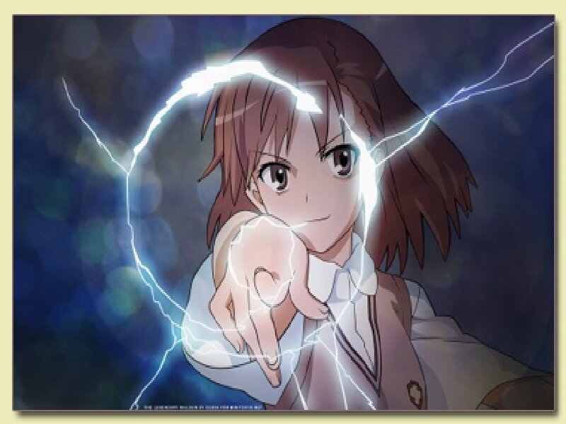 Anime Girl with Lightning — Blue