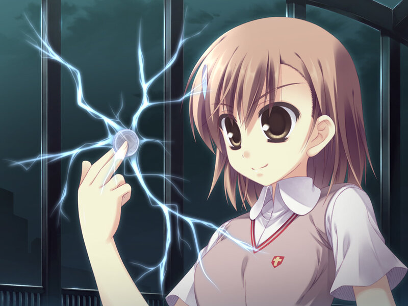 Anime Girl with Lightning — Brown, Dramatic, Night