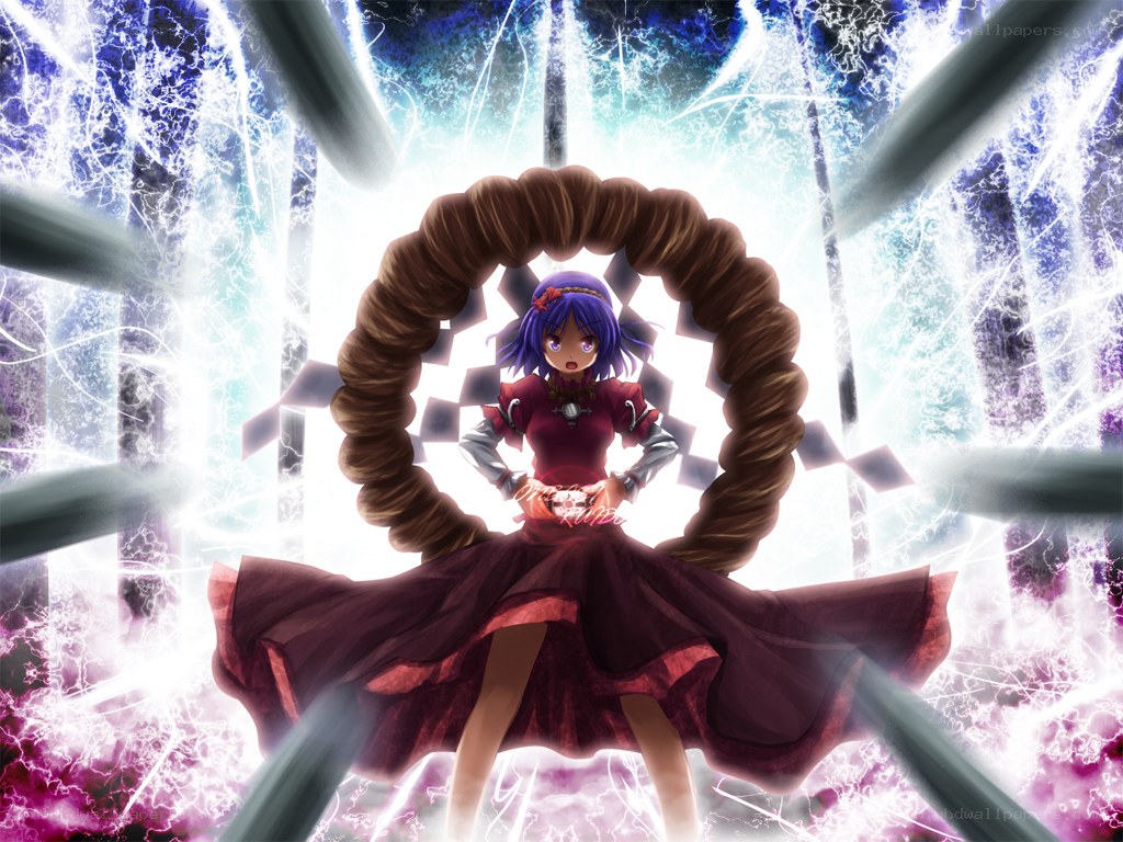 anime girl with lightning magic