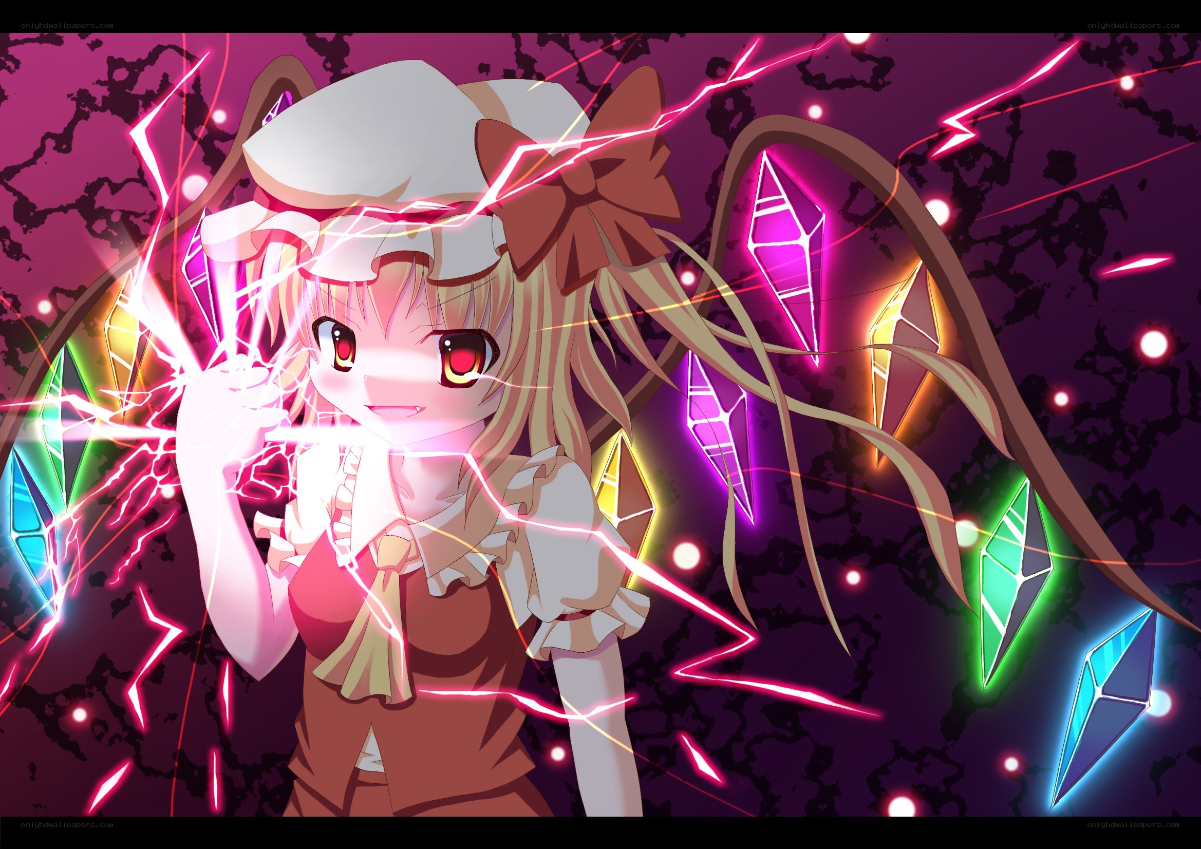 anime girl with lightning magic