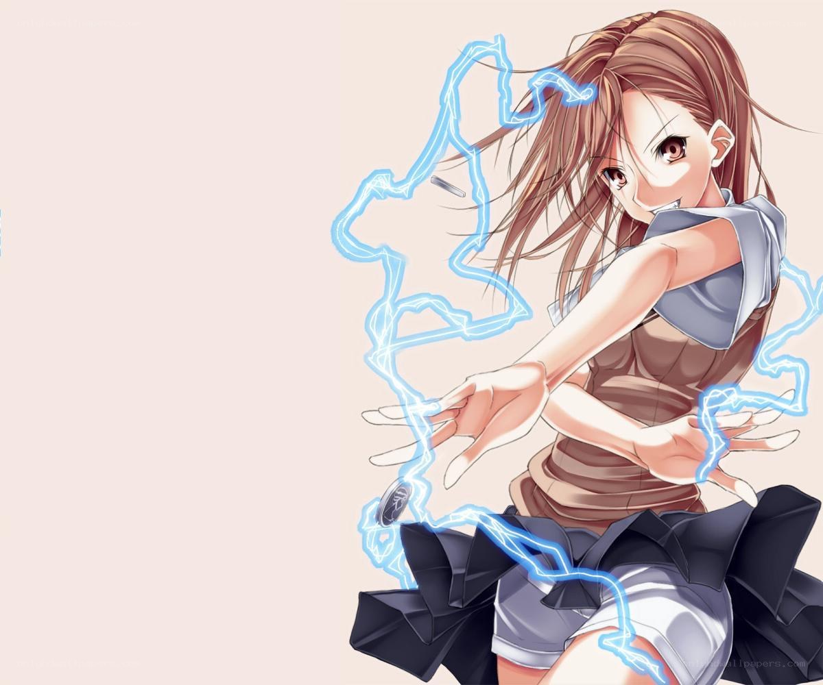 anime girl with lightning magic