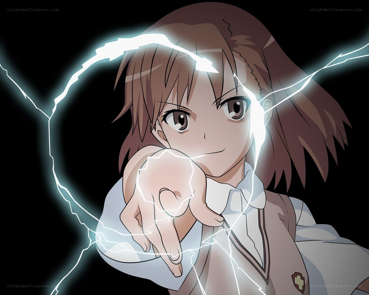 Anime girl with lightning magic