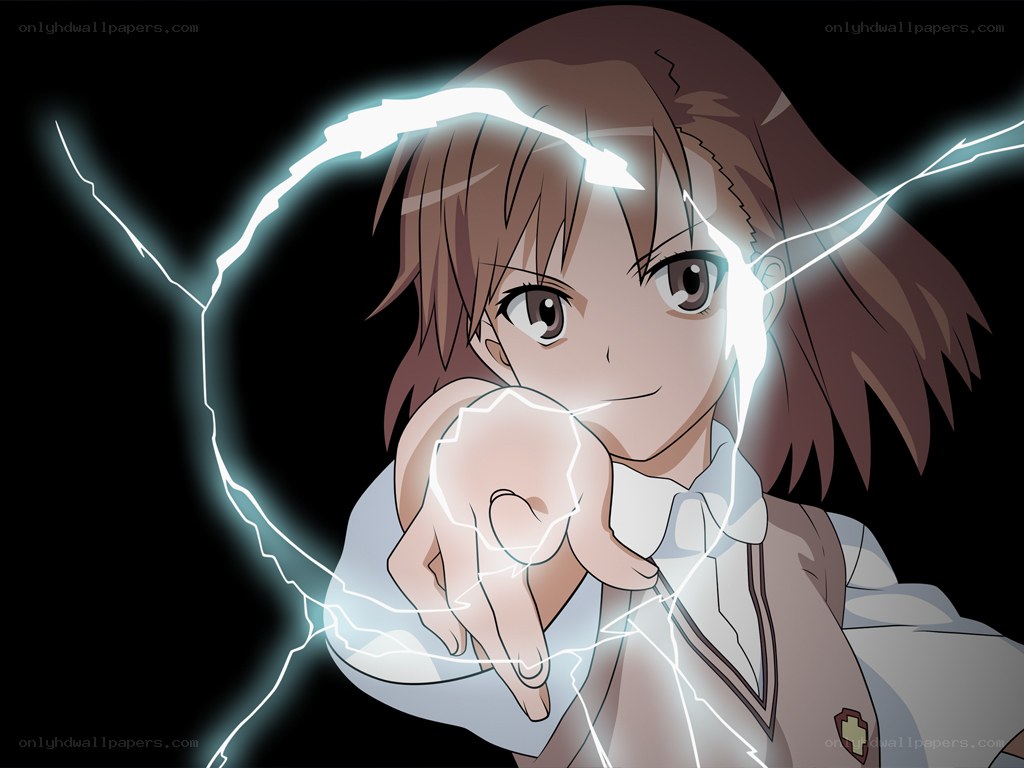 anime girl with lightning magic