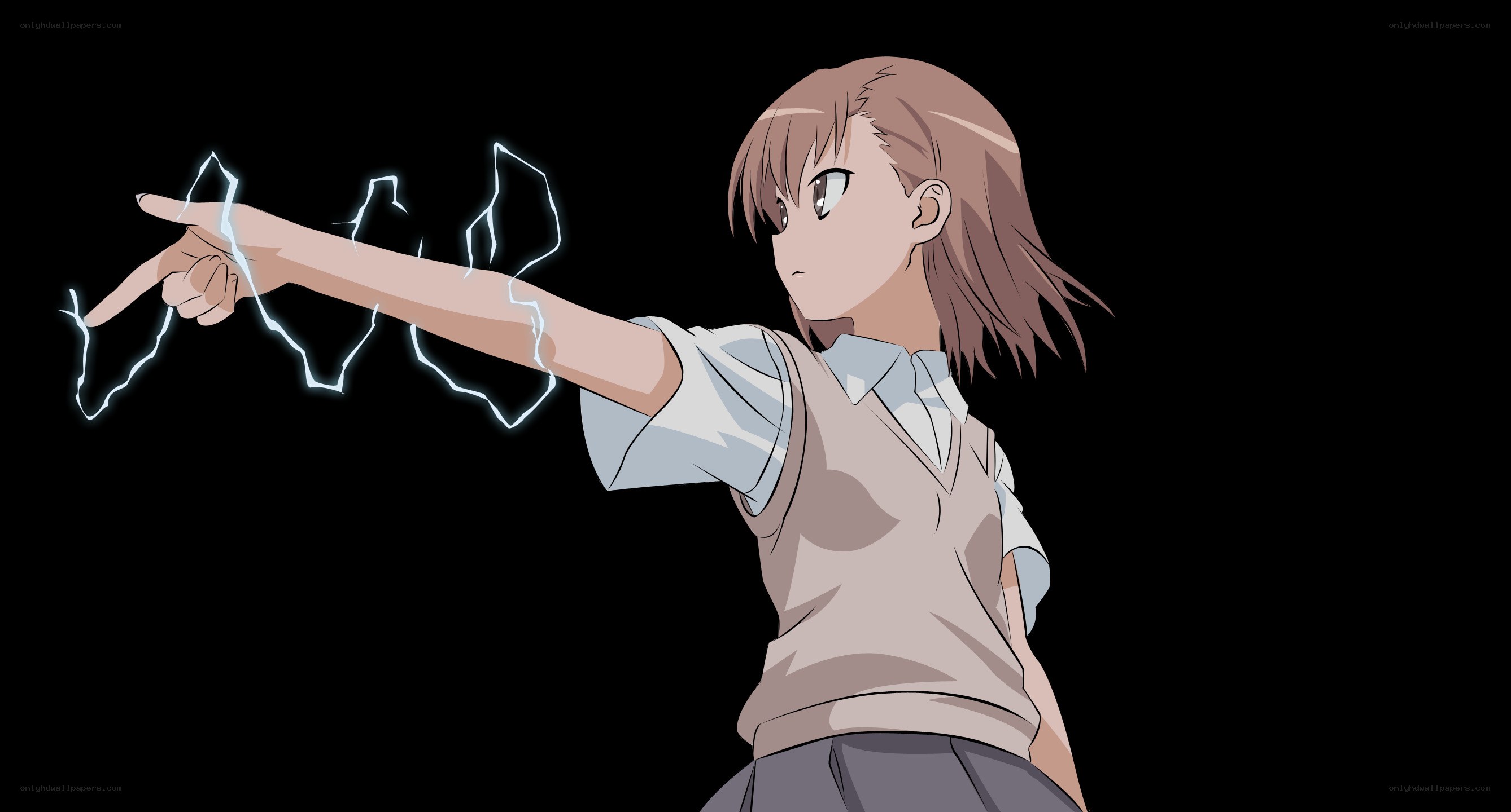 anime girl with lightning magic