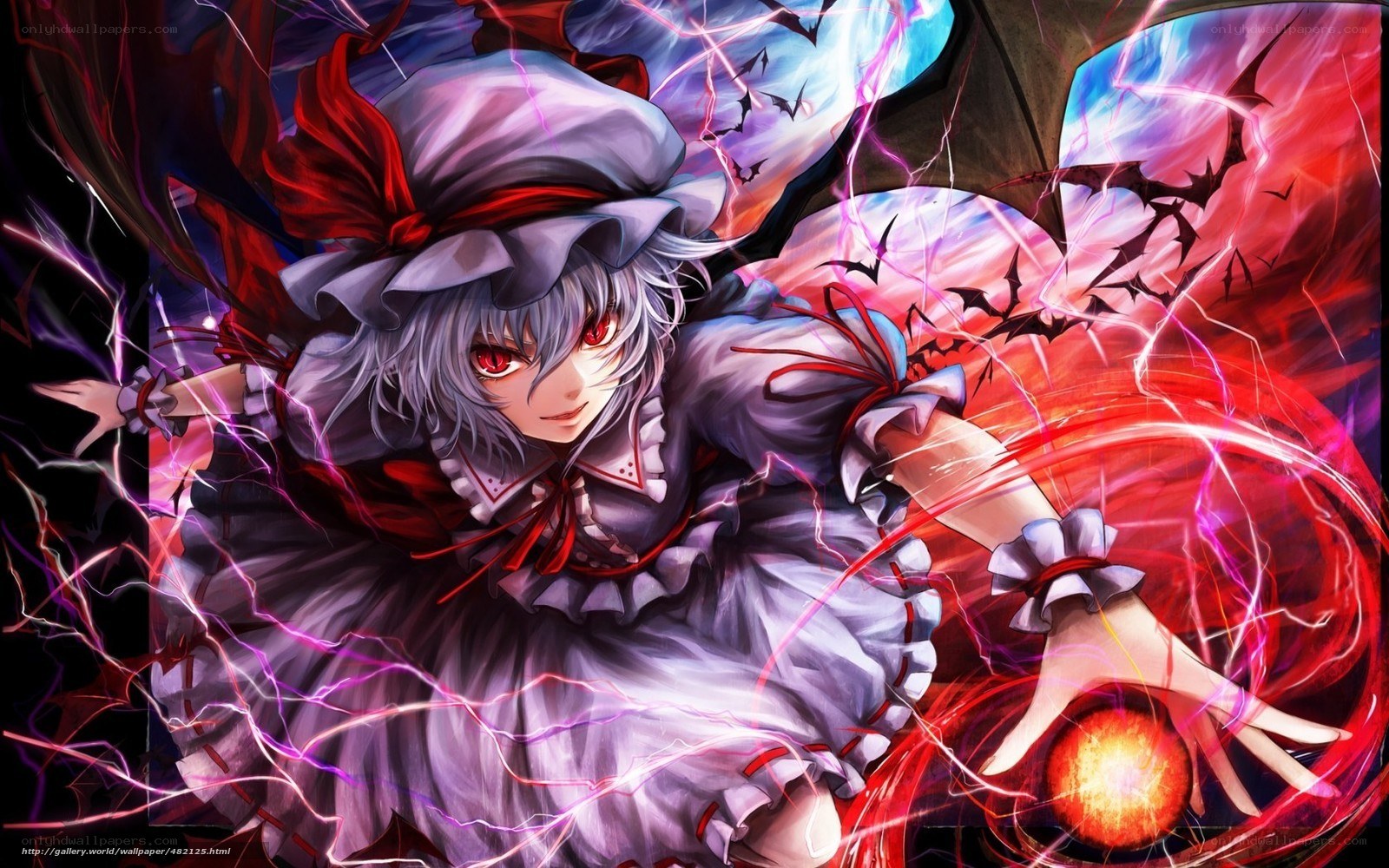anime girl with lightning magic