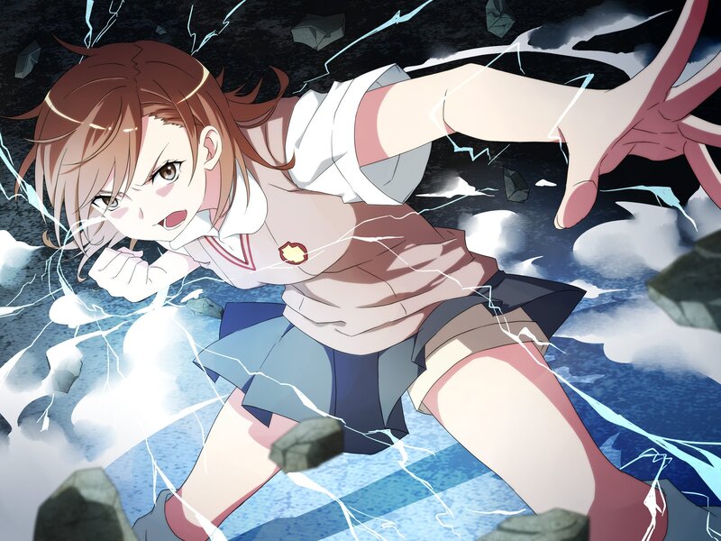 Anime girl with lightning powers