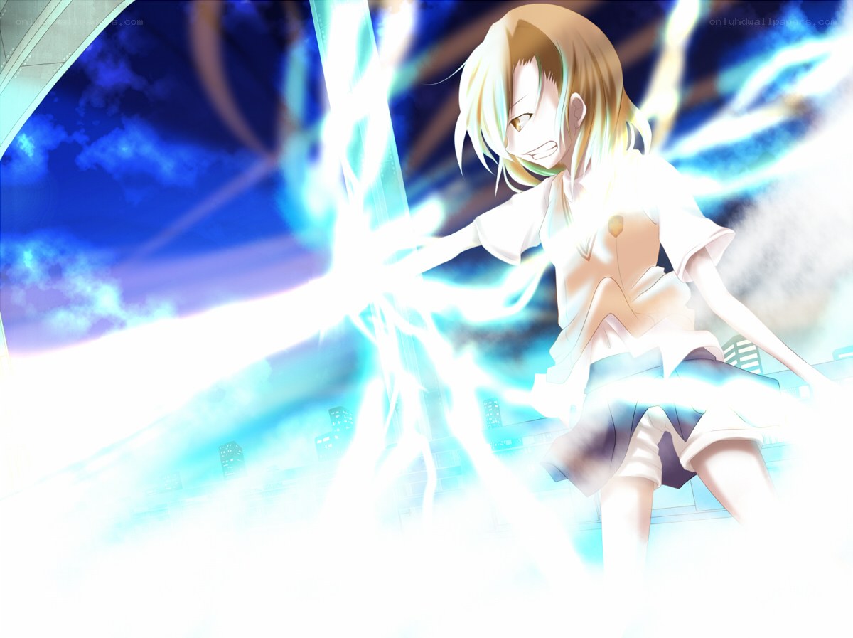 Anime girl with lightning powers