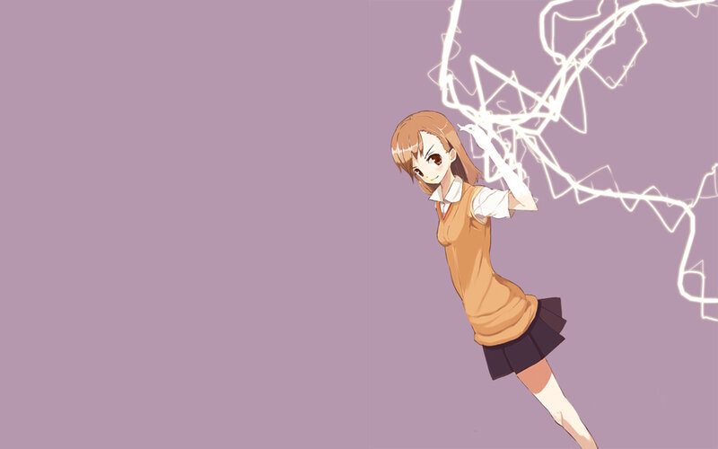 Anime Girl with Lightning — Purple, Dramatic, School Uniform