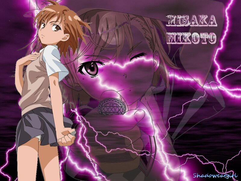 Anime Girl with Lightning — Purple, Dramatic