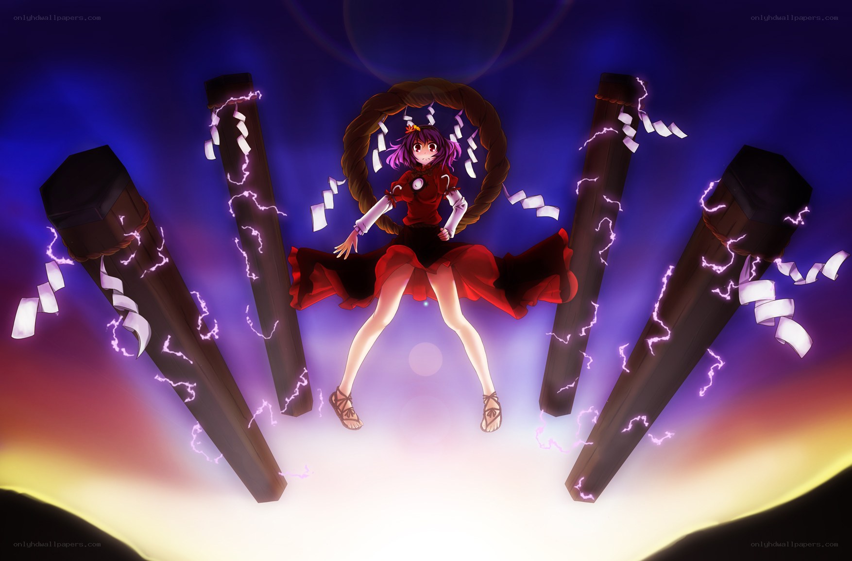Anime girl with lightning rods