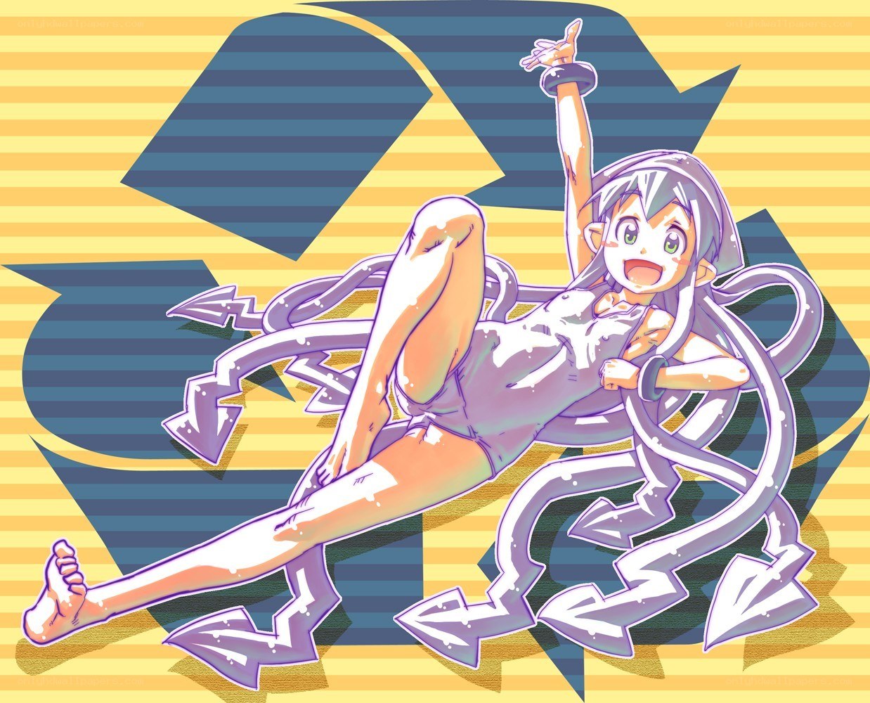 anime girl with lightning tails