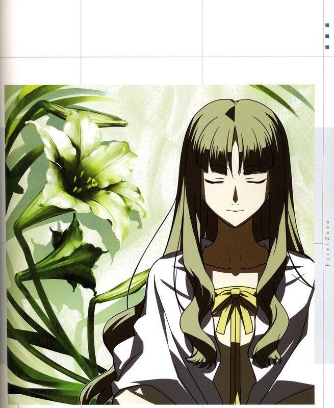 Anime girl with lily flower