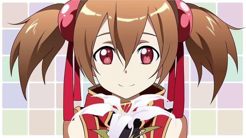 anime girl with lily