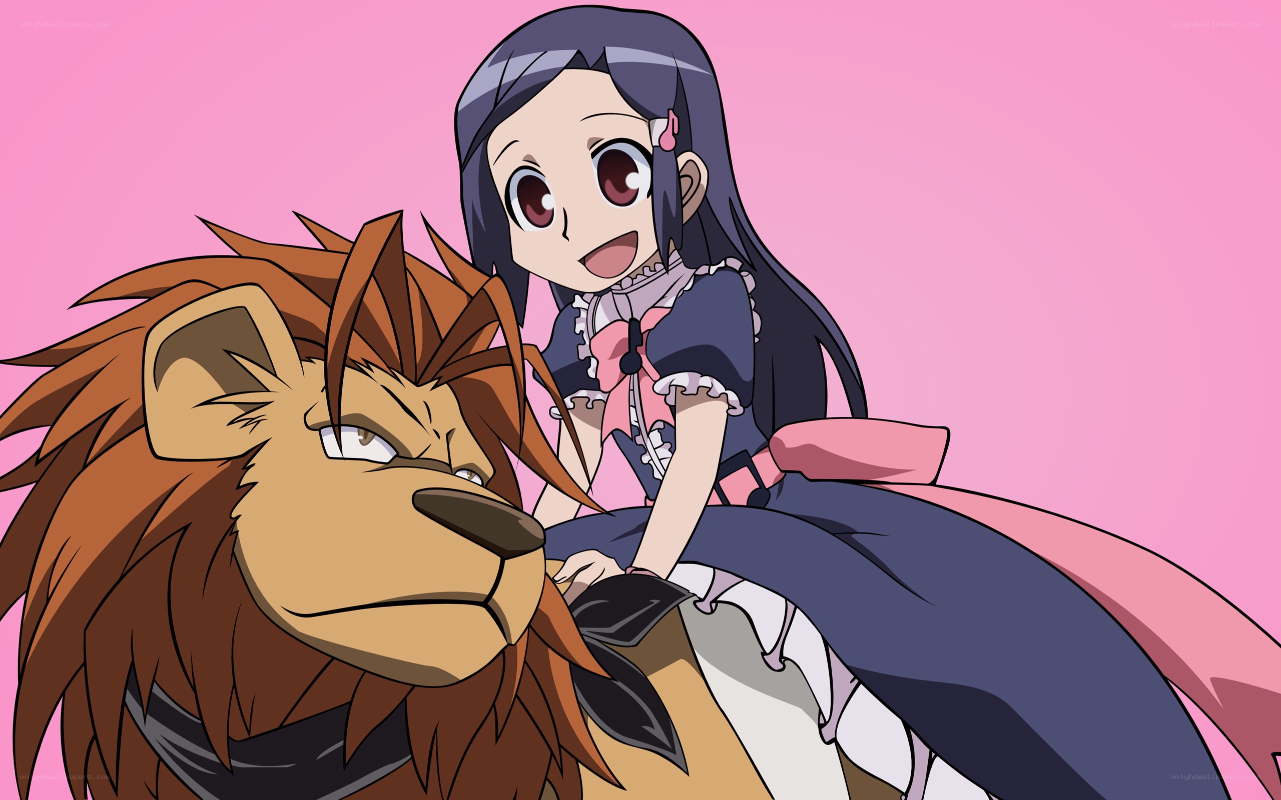 anime girl with lion