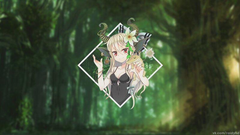 Anime Girl with Lizard