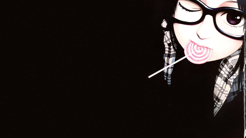anime girl with lollipop
