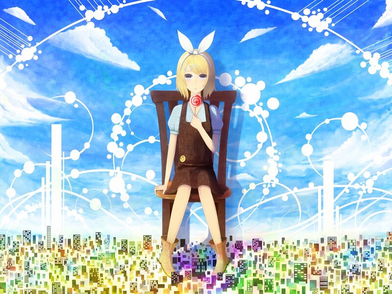 Anime girl with lollipop